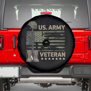 US Arrny Veteran Spare Tire Cover Proud Soldier USA Flag Camouflage Military TS14 Black Print Your Wear