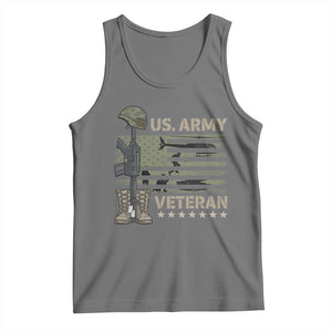 US Arrny Veteran Tank Top Proud Soldier USA Flag Camouflage Military TS14 Black Heather Print Your Wear