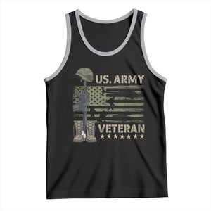 US Arrny Veteran Tank Top Proud Soldier USA Flag Camouflage Military TS14 Black Athletic Heather Print Your Wear
