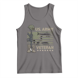 US Arrny Veteran Tank Top Proud Soldier USA Flag Camouflage Military TS14 Deep Heather Print Your Wear