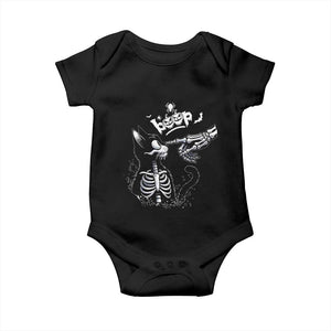 Black Cat Halloween Baby Onesie Skeleton Hand Boop TS14 Black Print Your Wear