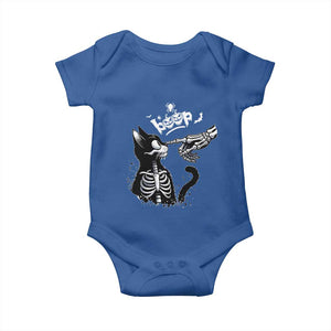 Black Cat Halloween Baby Onesie Skeleton Hand Boop TS14 Royal Blue Print Your Wear