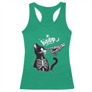 Black Cat Halloween Racerback Tank Top Skeleton Hand Boop TS14 Irish Green Print Your Wear
