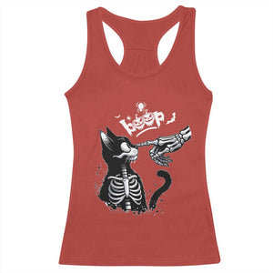 Black Cat Halloween Racerback Tank Top Skeleton Hand Boop TS14 Red Print Your Wear