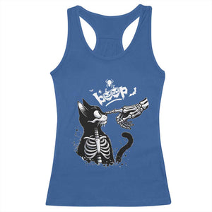 Black Cat Halloween Racerback Tank Top Skeleton Hand Boop TS14 Royal Blue Print Your Wear