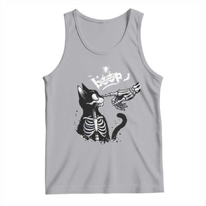 Black Cat Halloween Tank Top Skeleton Hand Boop TS14 Athletic Heather Print Your Wear