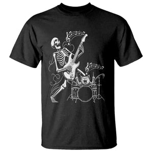 Rock Skeleton Cat Playing Guitar T Shirt Funny Halloween Kitty Music Lovers TS14 Black Print Your Wear