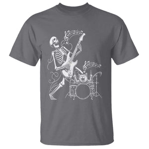 Rock Skeleton Cat Playing Guitar T Shirt Funny Halloween Kitty Music Lovers TS14 Charcoal Print Your Wear