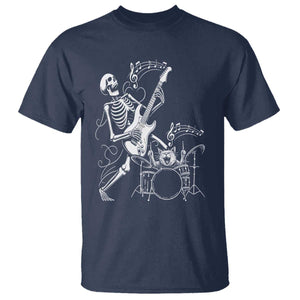 Rock Skeleton Cat Playing Guitar T Shirt Funny Halloween Kitty Music Lovers TS14 Navy Print Your Wear