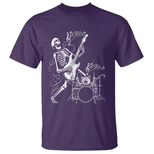 Rock Skeleton Cat Playing Guitar T Shirt Funny Halloween Kitty Music Lovers TS14 Purple Print Your Wear