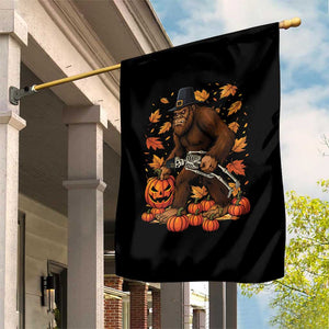 Funny Bigfoot Skeleton Garden Flag Thanksgiving Day Sasquatch Pilgrim TS14 Print Your Wear