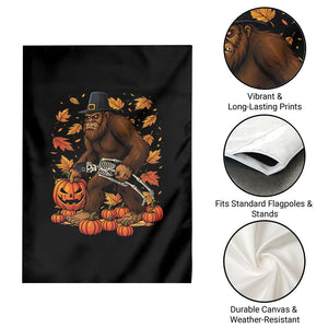 Funny Bigfoot Skeleton Garden Flag Thanksgiving Day Sasquatch Pilgrim TS14 Print Your Wear