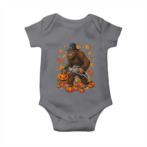 Funny Bigfoot Skeleton Baby Onesie Thanksgiving Day Sasquatch Pilgrim TS14 Charcoal Print Your Wear