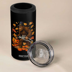 Funny Bigfoot Skeleton 4 in 1 Can Cooler Tumbler Thanksgiving Day Sasquatch Pilgrim TS14 Print Your Wear