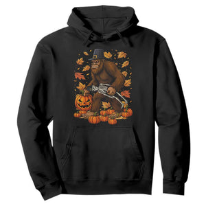 Funny Bigfoot Skeleton Hoodie Thanksgiving Day Sasquatch Pilgrim TS14 Black Print Your Wear