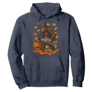 Funny Bigfoot Skeleton Hoodie Thanksgiving Day Sasquatch Pilgrim TS14 Navy Print Your Wear