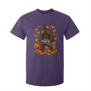 Funny Bigfoot Skeleton T Shirt For Kid Thanksgiving Day Sasquatch Pilgrim TS14 Purple Print Your Wear