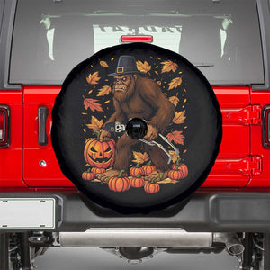Funny Bigfoot Skeleton Spare Tire Cover Thanksgiving Day Sasquatch Pilgrim TS14 Black Print Your Wear