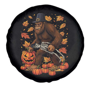 Funny Bigfoot Skeleton Spare Tire Cover Thanksgiving Day Sasquatch Pilgrim TS14 Print Your Wear