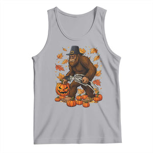 Funny Bigfoot Skeleton Tank Top Thanksgiving Day Sasquatch Pilgrim TS14 Athletic Heather Print Your Wear