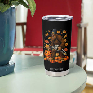 Funny Bigfoot Skeleton Tumbler Cup Thanksgiving Day Sasquatch Pilgrim TS14 Print Your Wear