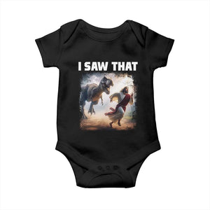 Funny Jesus Dinosaur Baby Onesie I Saw That Christan Meme TS14 Black Print Your Wear