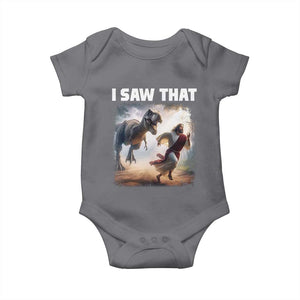Funny Jesus Dinosaur Baby Onesie I Saw That Christan Meme TS14 Charcoal Print Your Wear