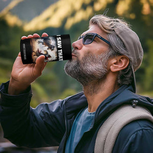 Funny Jesus Dinosaur 4 in 1 Can Cooler Tumbler I Saw That Christan Meme TS14 Print Your Wear