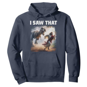 Funny Jesus Dinosaur Hoodie I Saw That Christan Meme TS14 Navy Print Your Wear
