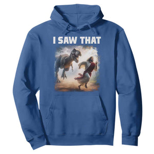 Funny Jesus Dinosaur Hoodie I Saw That Christan Meme TS14 Royal Blue Print Your Wear