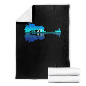 Guitar Lake Shadow Throw Blanket Acoustic Guitarist Musician Nature Lover TS14 Black Print Your Wear