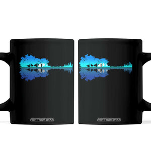 Guitar Lake Shadow Coffee Mug Acoustic Guitarist Musician Nature Lover TS14 Black Print Your Wear