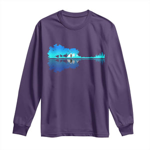 Guitar Lake Shadow Long Sleeve Shirt Acoustic Guitarist Musician Nature Lover TS14 Purple Print Your Wear
