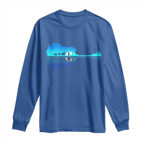 Guitar Lake Shadow Long Sleeve Shirt Acoustic Guitarist Musician Nature Lover TS14 Royal Blue Print Your Wear