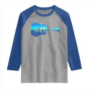 Guitar Lake Shadow Raglan Shirt Acoustic Guitarist Musician Nature Lover TS14 Sport Gray Royal Print Your Wear