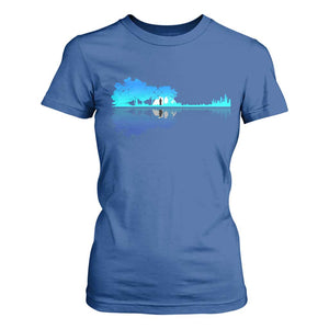 Guitar Lake Shadow T Shirt For Women Acoustic Guitarist Musician Nature Lover TS14 Royal Blue Print Your Wear