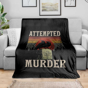 Funny Literary Throw Blanket Attempted Murder Two Crows Bird on Branch TS14 Print Your Wear