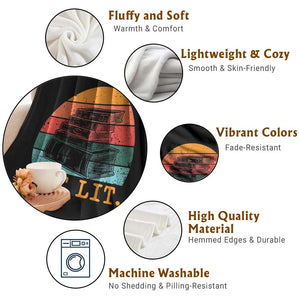 Book Lover Throw Blanket Get Lit Literature Reading TS14 Print Your Wear