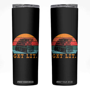 Book Lover Skinny Tumbler Get Lit Literature Reading TS14 Black Print Your Wear