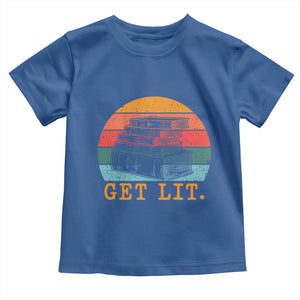 Book Lover Toddler T Shirt Get Lit Literature Reading TS14 Royal Blue Print Your Wear
