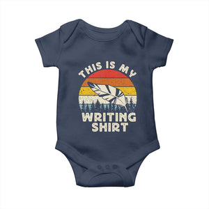 Funny Writer Baby Onesie This is My Writing Shirt Authors Poets Literature TS14 Navy Print Your Wear