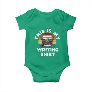 Funny Typewriter Baby Onesie This is My Writing Shirt TS14 Irish Green Print Your Wear