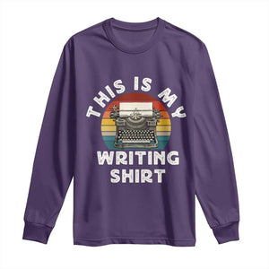 Funny Typewriter Long Sleeve Shirt This is My Writing Shirt TS14 Purple Print Your Wear