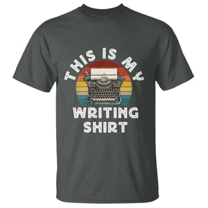 Funny Typewriter T Shirt This is My Writing Shirt TS14 Dark Heather Print Your Wear