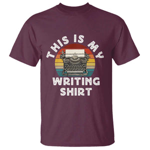 Funny Typewriter T Shirt This is My Writing Shirt TS14 Maroon Print Your Wear