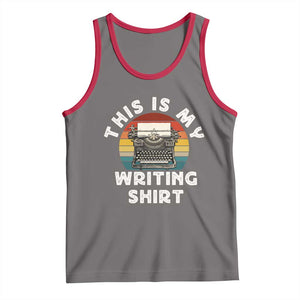 Funny Typewriter Tank Top This is My Writing Shirt TS14 Deep Heather Red Print Your Wear