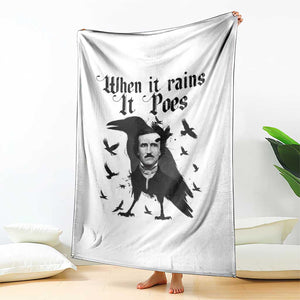 Funny Edgar Allan Poe Throw Blanket When It Rains It Poes TS14 Print Your Wear