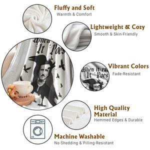 Funny Edgar Allan Poe Throw Blanket When It Rains It Poes TS14 Print Your Wear