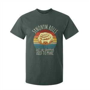 Funny English Grammar T Shirt For Kid Synonym Rolls Just Like Grammar Used To Make TS14 Dark Forest Green Print Your Wear