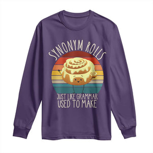 Funny English Grammar Long Sleeve Shirt Synonym Rolls Just Like Grammar Used To Make TS14 Purple Print Your Wear